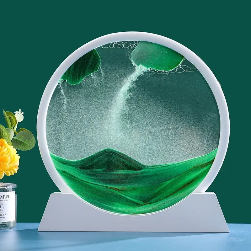 Arte de Arena en Movimiento 3D - White Base - Green