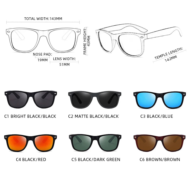 Gafas De Sol Polarizadas Cuadradas Clásicas Para Hombre Y Mujer, Lentes De Sol Retro Negras, Moda Masculina Y Femenina, Gafas De Sol Antideslumbrantes Para Conducir De Verano